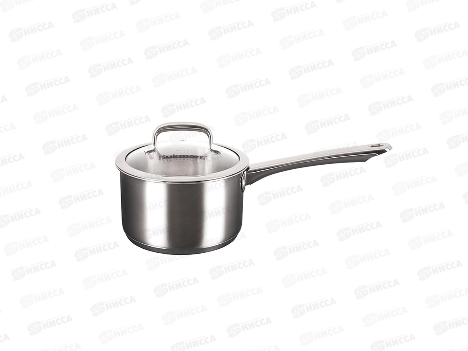 Ковш 1,5л &quotLEON&quot д.16см со стеклянной крышкой, LN-LDL1516G