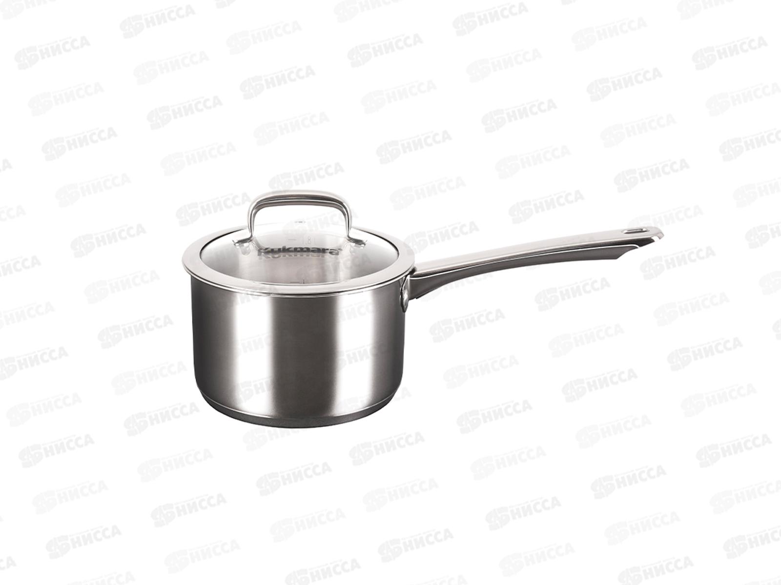 Ковш 1,8л &quotLEON&quot д.16см со стеклянной крышкой, LN-LDL1816G