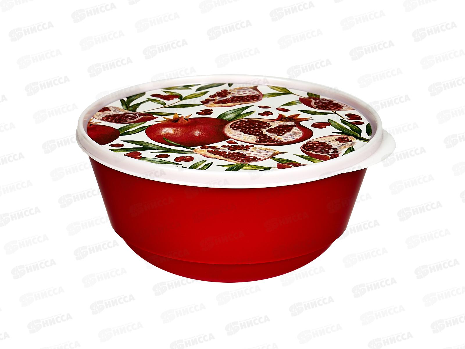 Миска 1л Bergamo с крышкой красный 221165606/03 *24