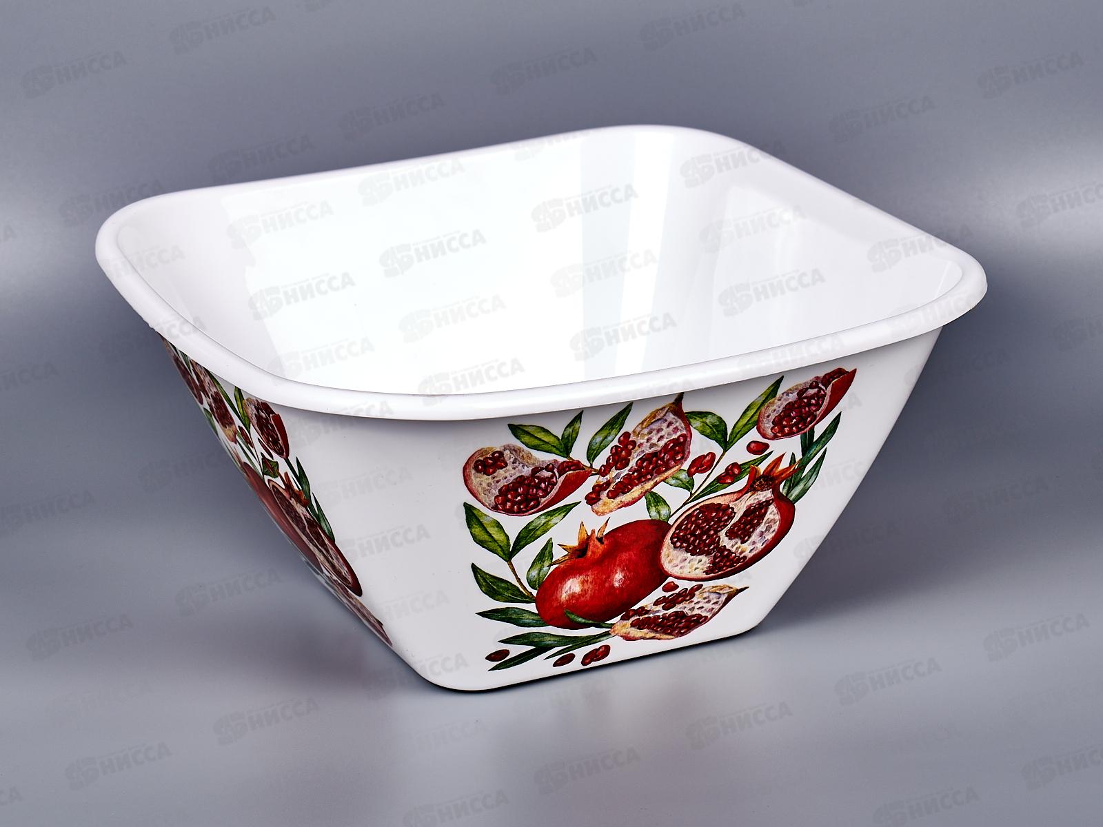 Миска 4л Bergamo квадратная белый  декор 221155029/01 *30