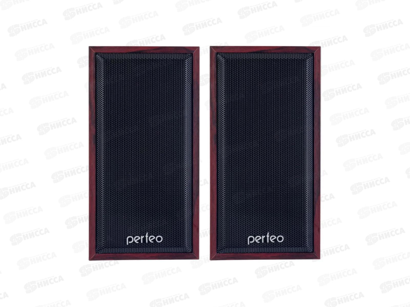 Колонки Perfeo 2.0 Cabinet, 2*3Вт (RMS), USB, махагон, PF_A4388