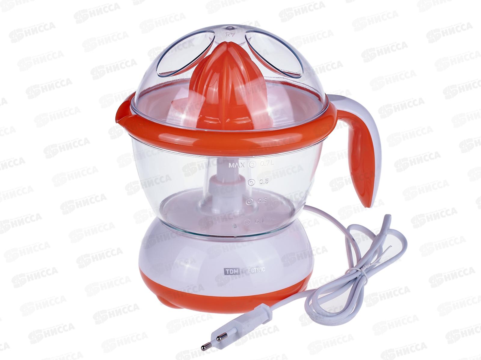 Соковыжималка электрическая для цитрусовых TDM "Фреш 2" 40Вт 0.7л, оранжевая, 0002 *12