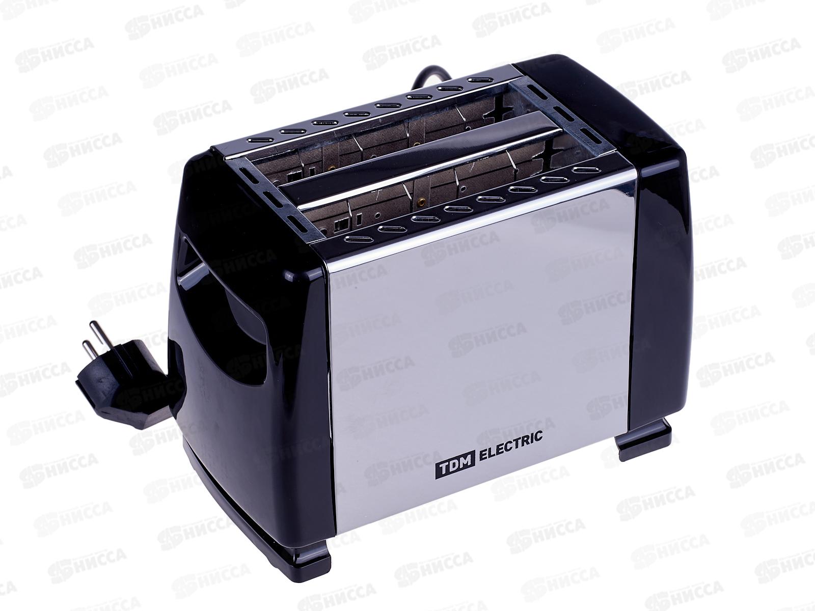 Тостер TDM &quotУтро&quot  700Вт на 2 тоста, нержавеющая сталь, черный, 0002 *12