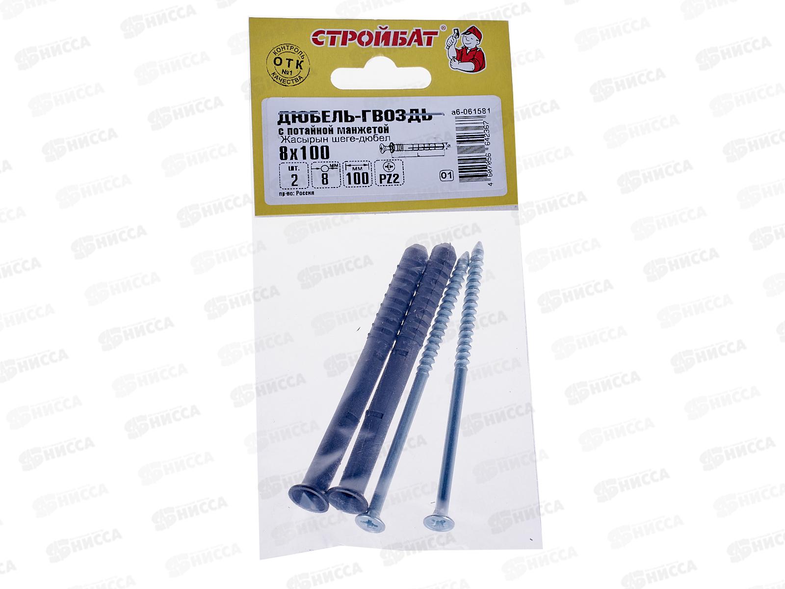 Дюбель-гвоздь потайной  8x100мм (2 шт), 061581
