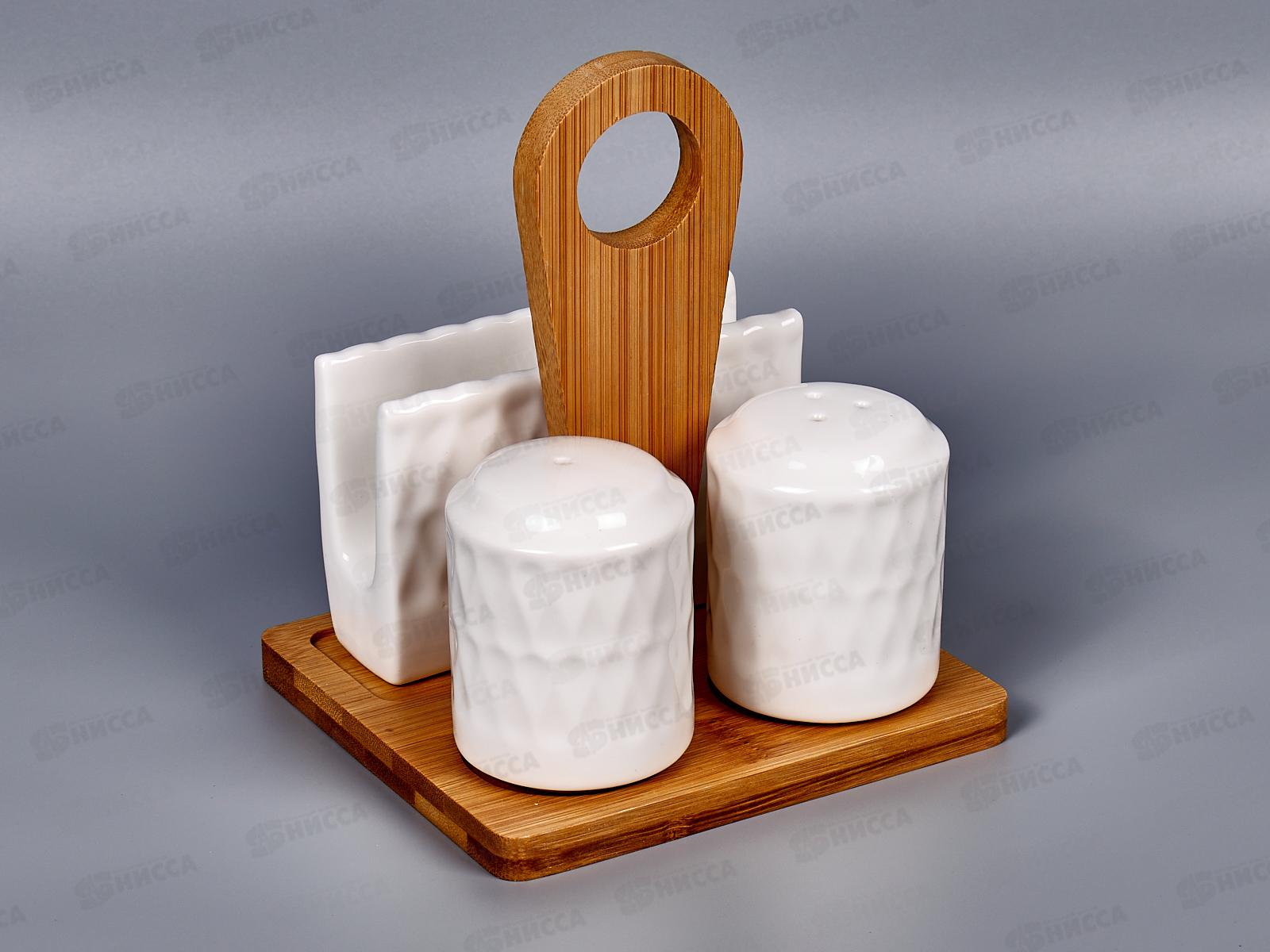 Набор для специй 3пр Naturel, на бамбук. подставке п/у 2630288 *36