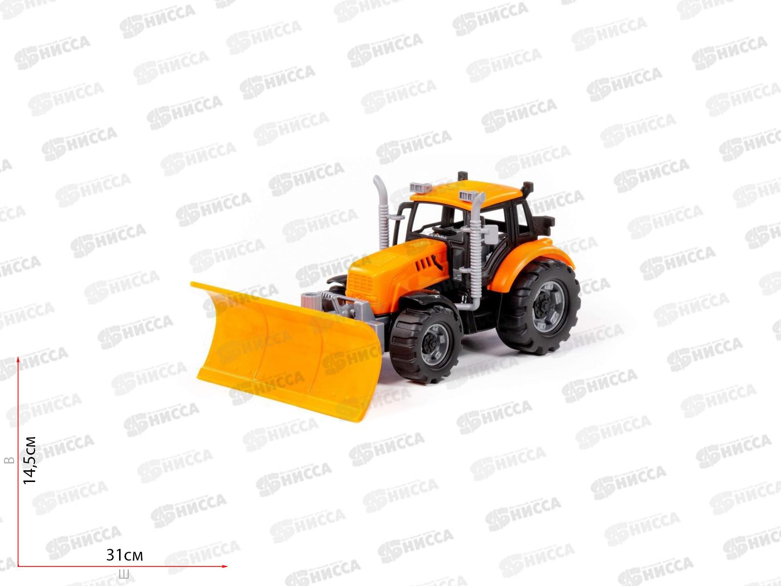 Трактор &quotПрогресс&quot с лопатой-отвалом (оранжевый) в коробке, 91765  *8