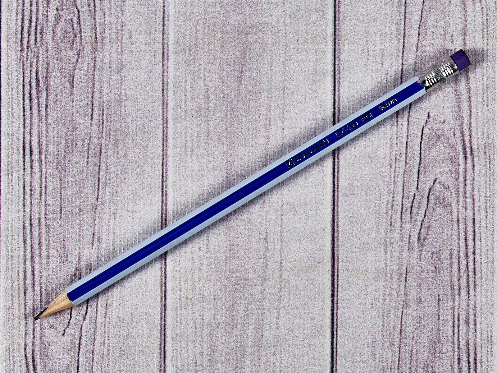 Карандаш чернографитный с ластиком BRAUBERG GX-100 HB.181720*72