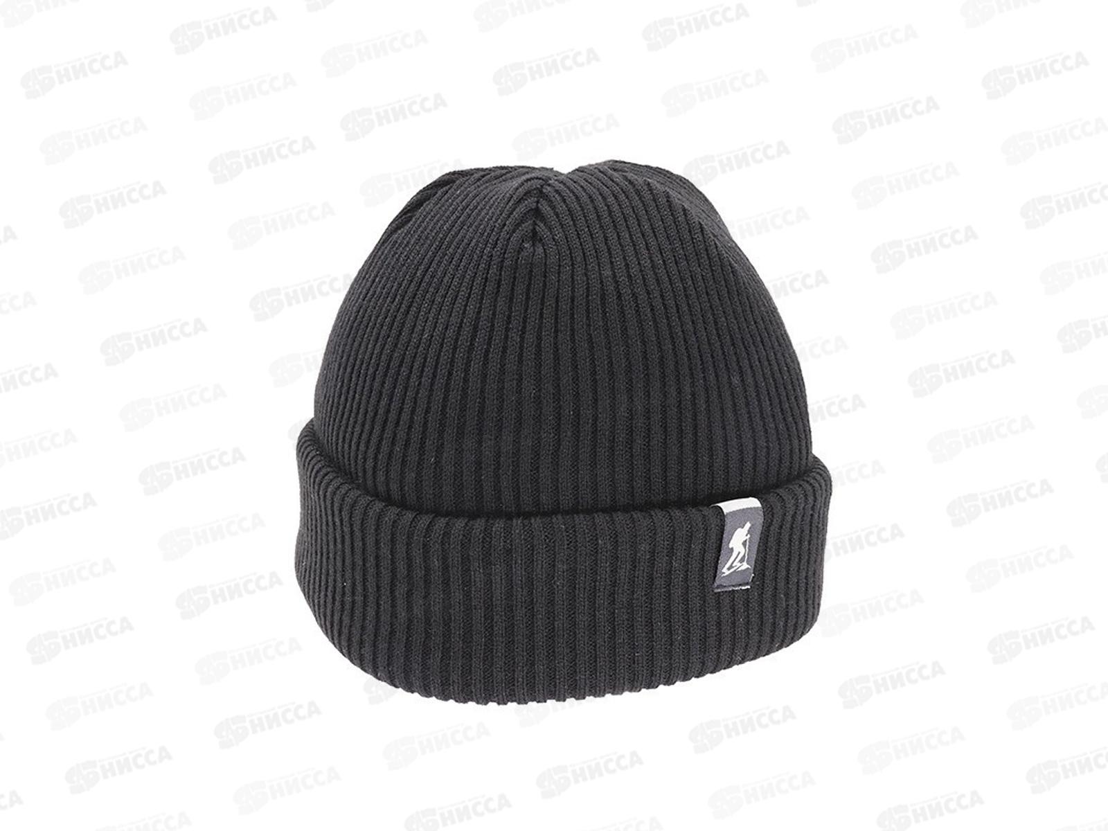Шапка "Сибирский следопыт-IRBIS" с двойным отворотом, акрил, черный PF-CAP03