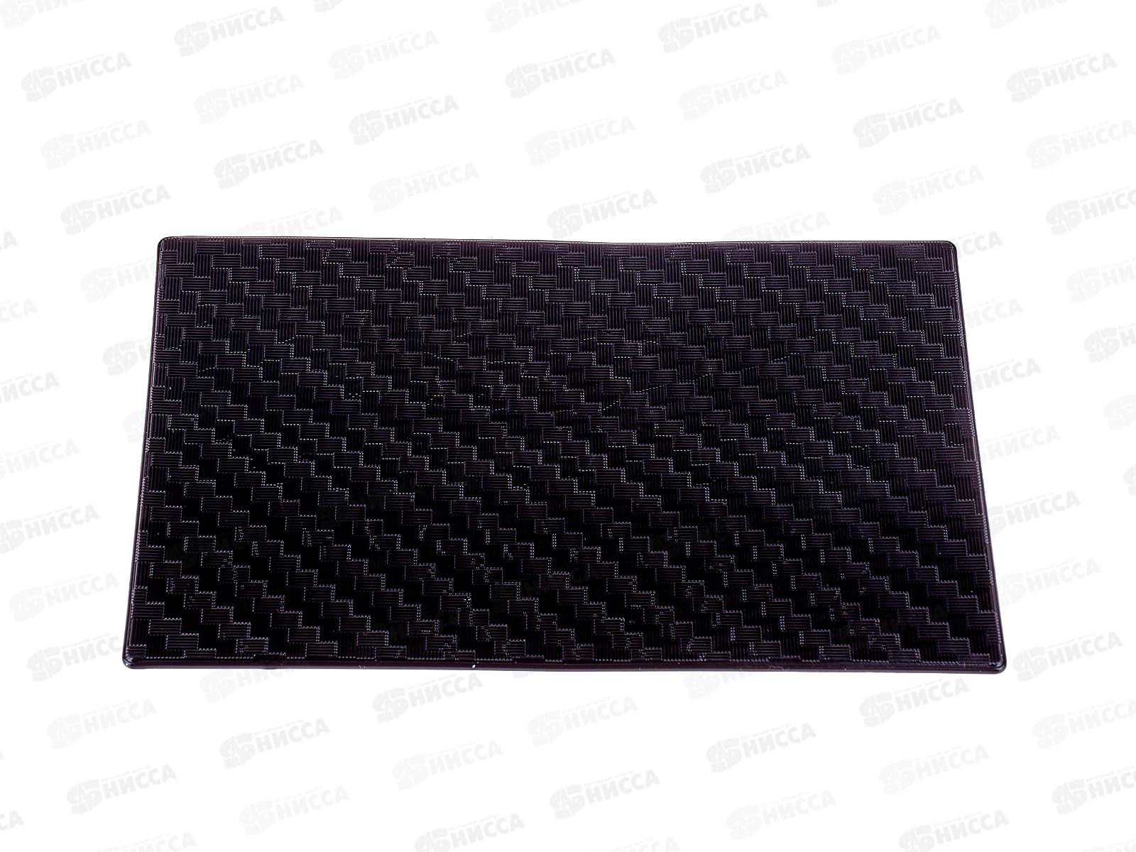 Коврик панели противоскользащий SKYWAY плоский принт карбон 195*120*4 мм, S00401034