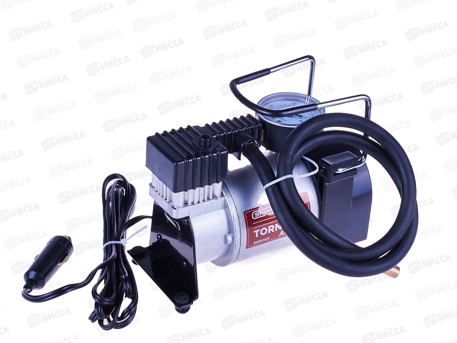 Компрессор автомобильный металлический 30 л/мин в прикуриватель ТОРНАДО АС-580 СТАНДАРТ SKYWAY, S02001023