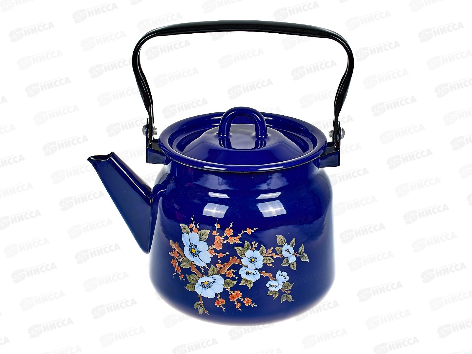 Чайник 2,3л декорированный кобальтовый с петлей  С2714.К