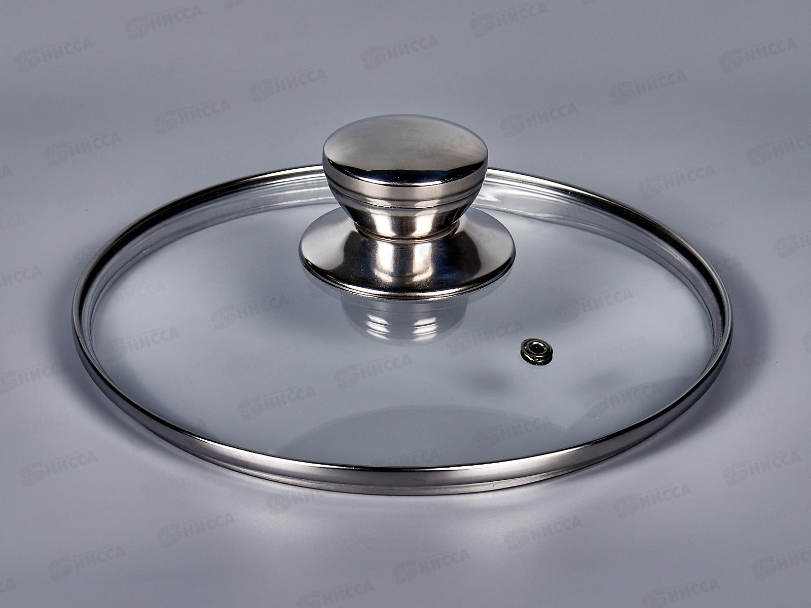Крышка стеклянная 20см TimA 5720 с металл/ободком + круглая ручка НЖС
