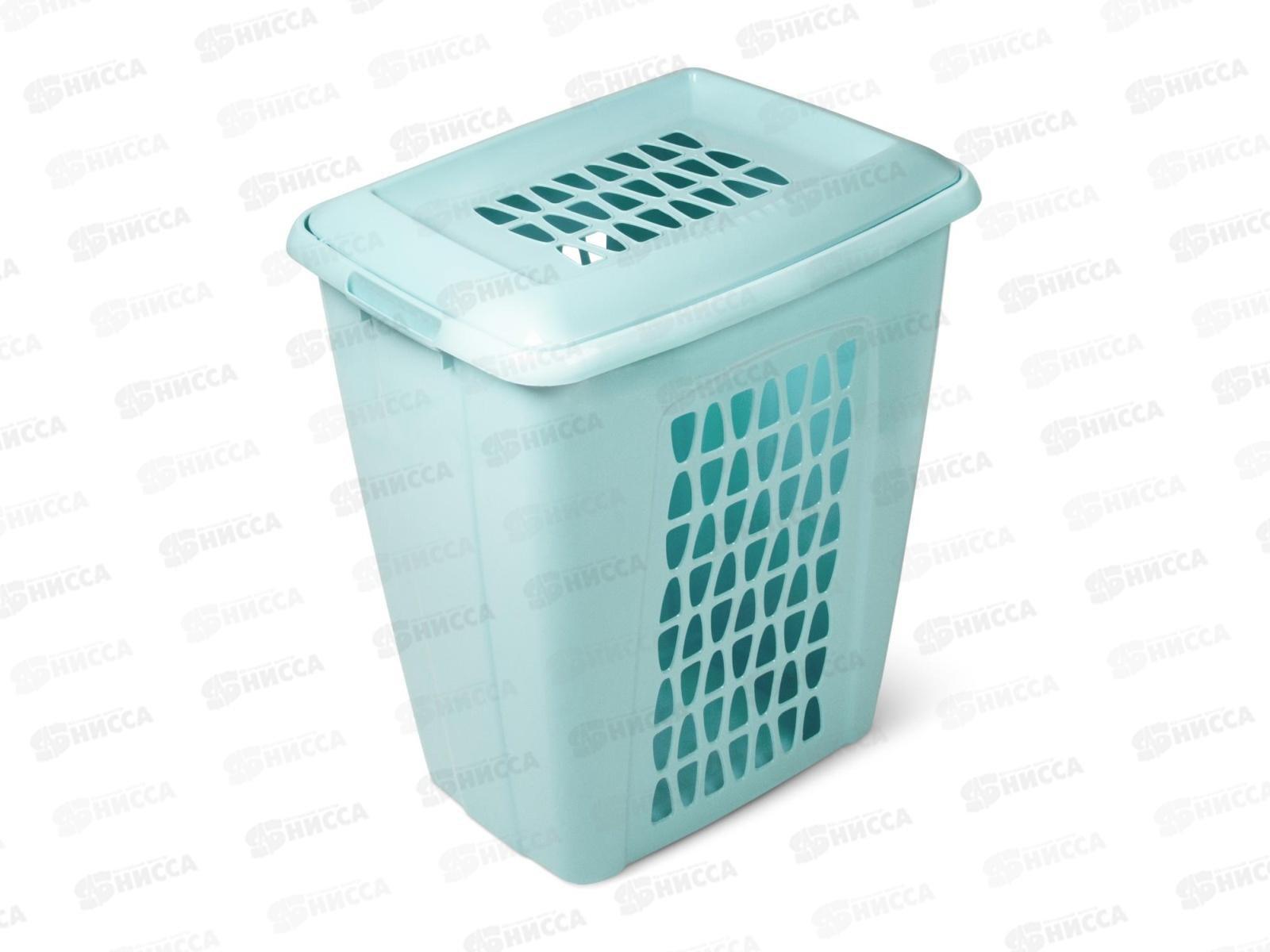 Корзина 60,0л для белья прямоуг с крышкой  "Молетта"  С702бир*4