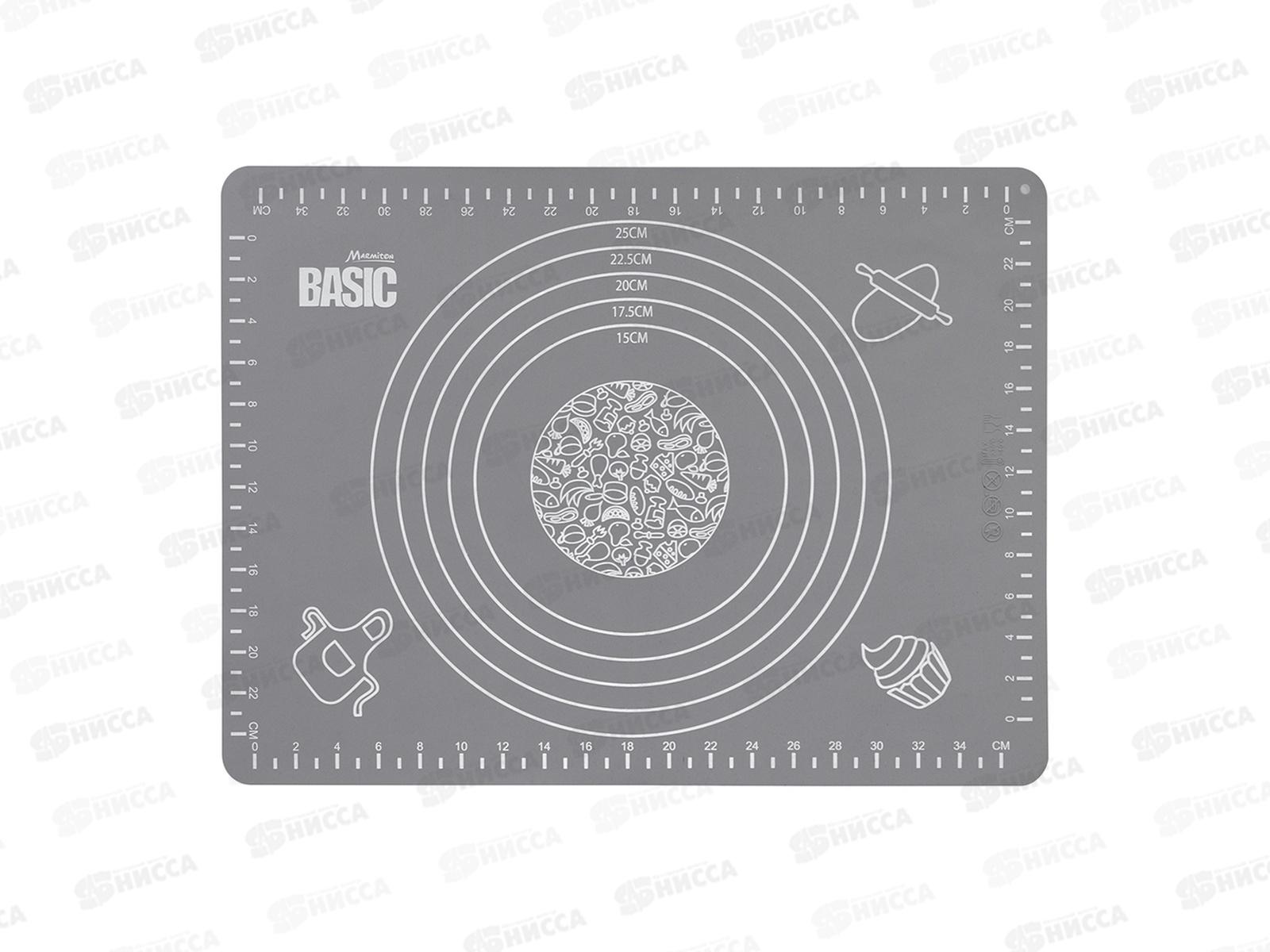 Коврик кулинарный силиконовый со шкалой, 40*30, 17408, BASIC Marmiton