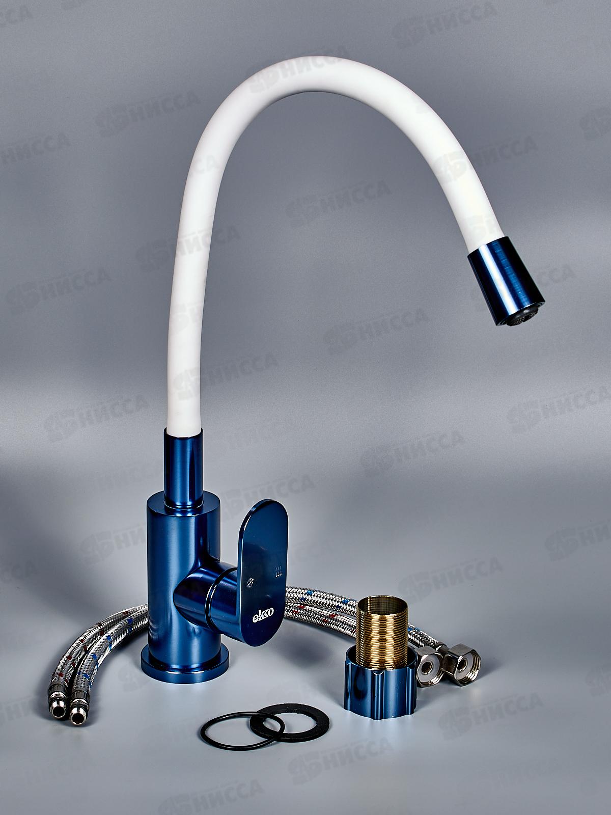 Смеситель для раковины алюминий с гайкой, белый, E4223-7