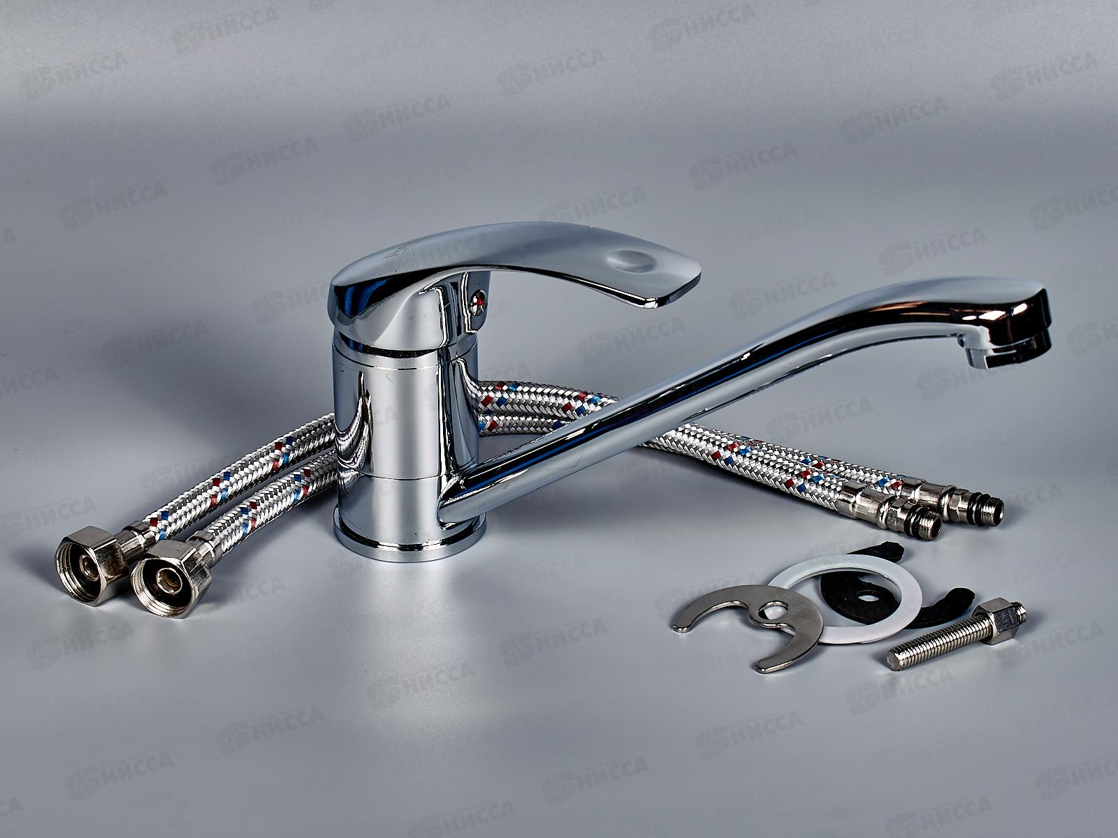 Смеситель для кухни РОТАТО Р4203 длинный, гайка