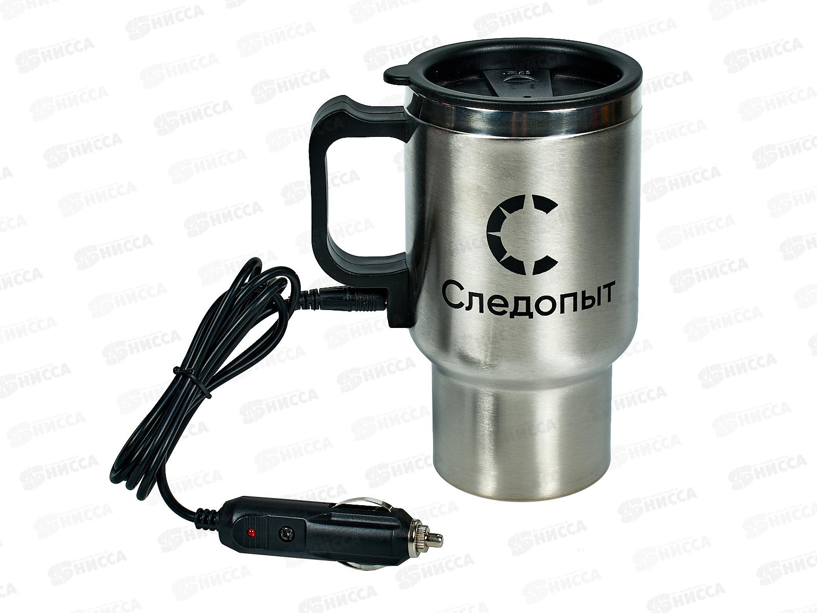 Автокружка &quotСледопыт&quot с подогревом от прикуривателя, металл. колба
