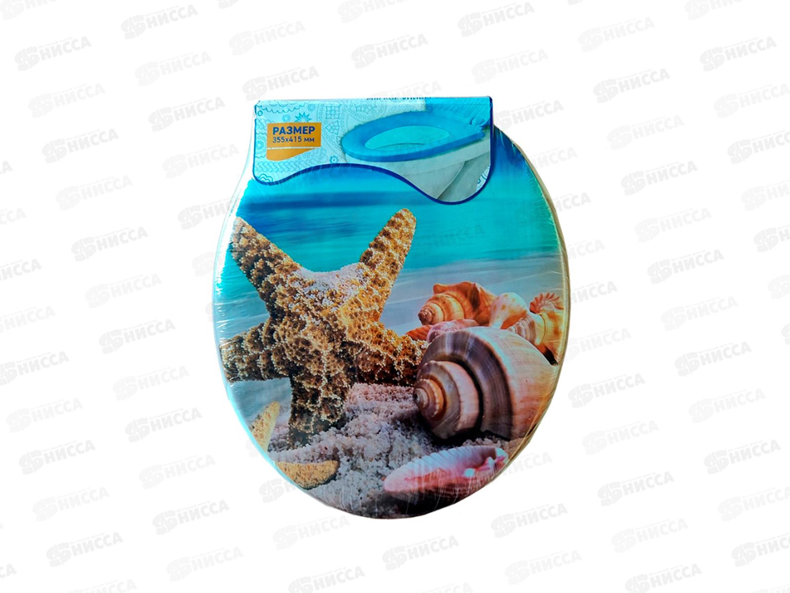 Сиденье на унитаз мягкое с рисунком  Ракушки *17