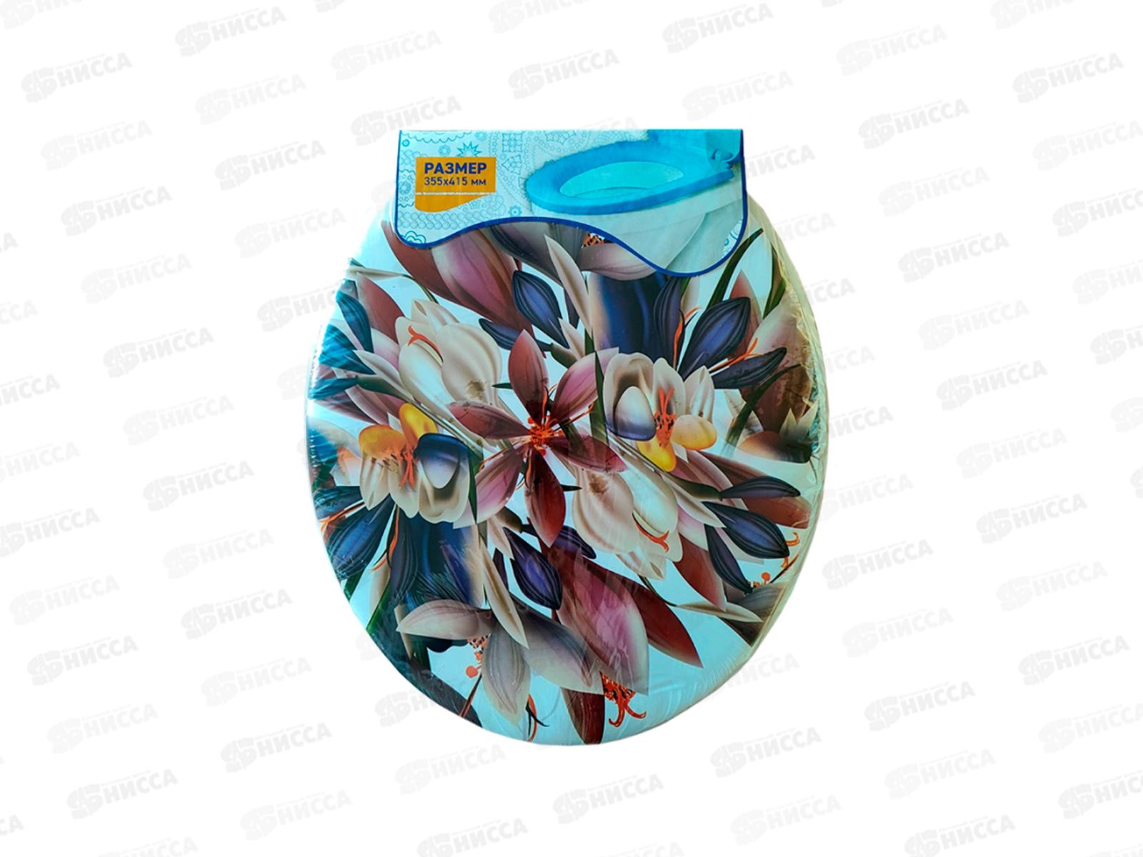 Сиденье на унитаз мягкое с рисунком  Цветочное панно *17