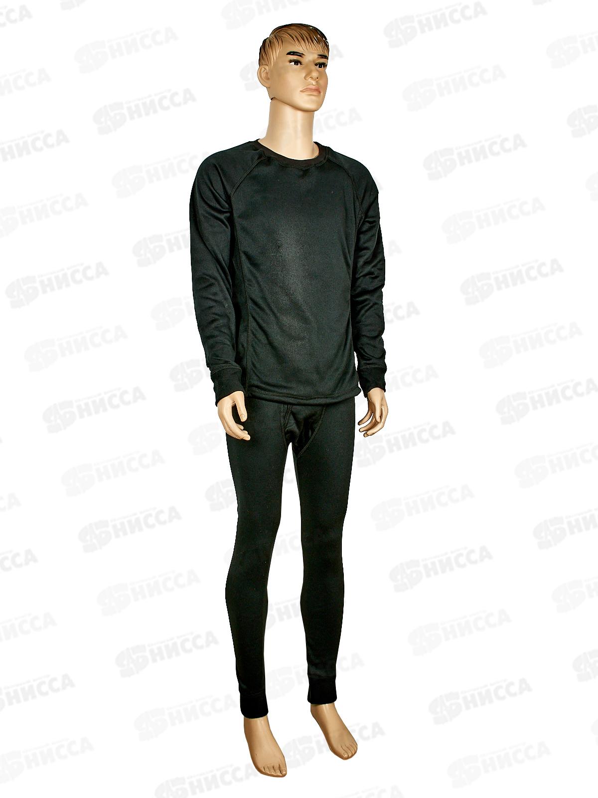 Термобелье мужское гладкокрашеный,черный, размер 52 (182-188-104-94)