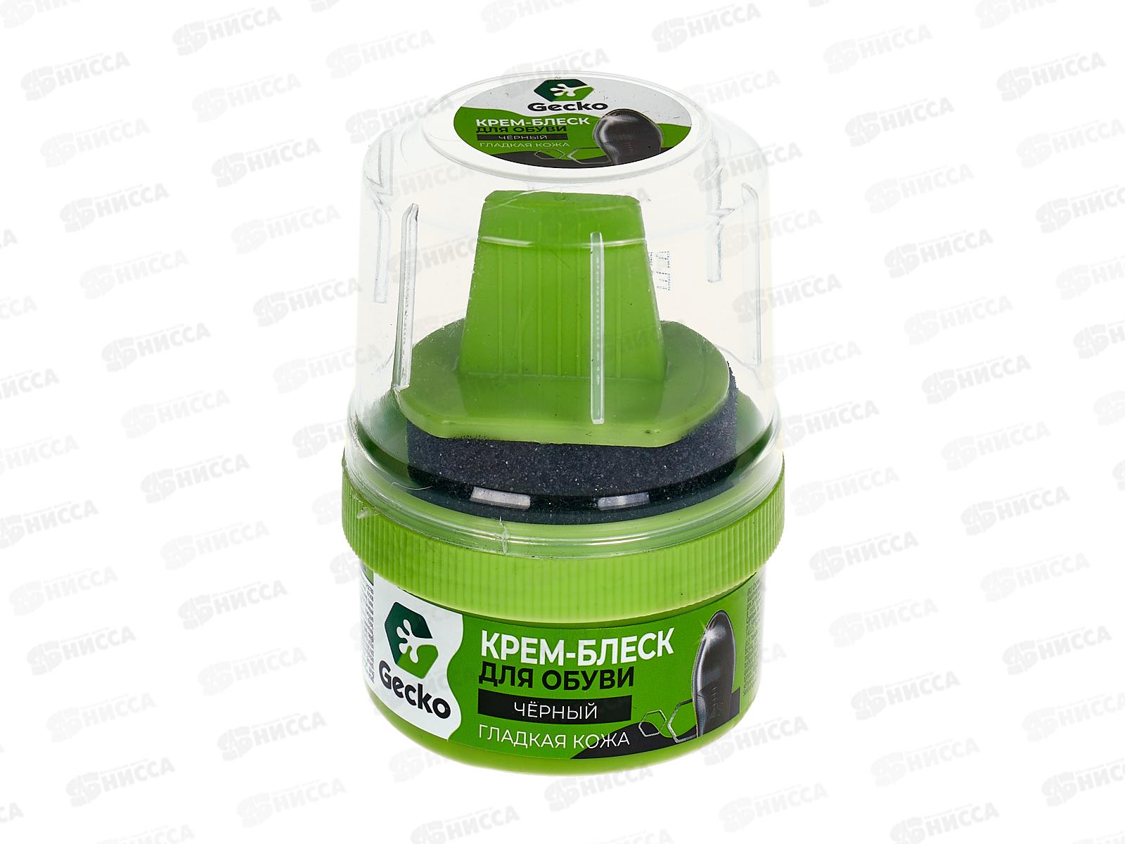 Gecko Крем-блеск для обуви Черный 60мл *48