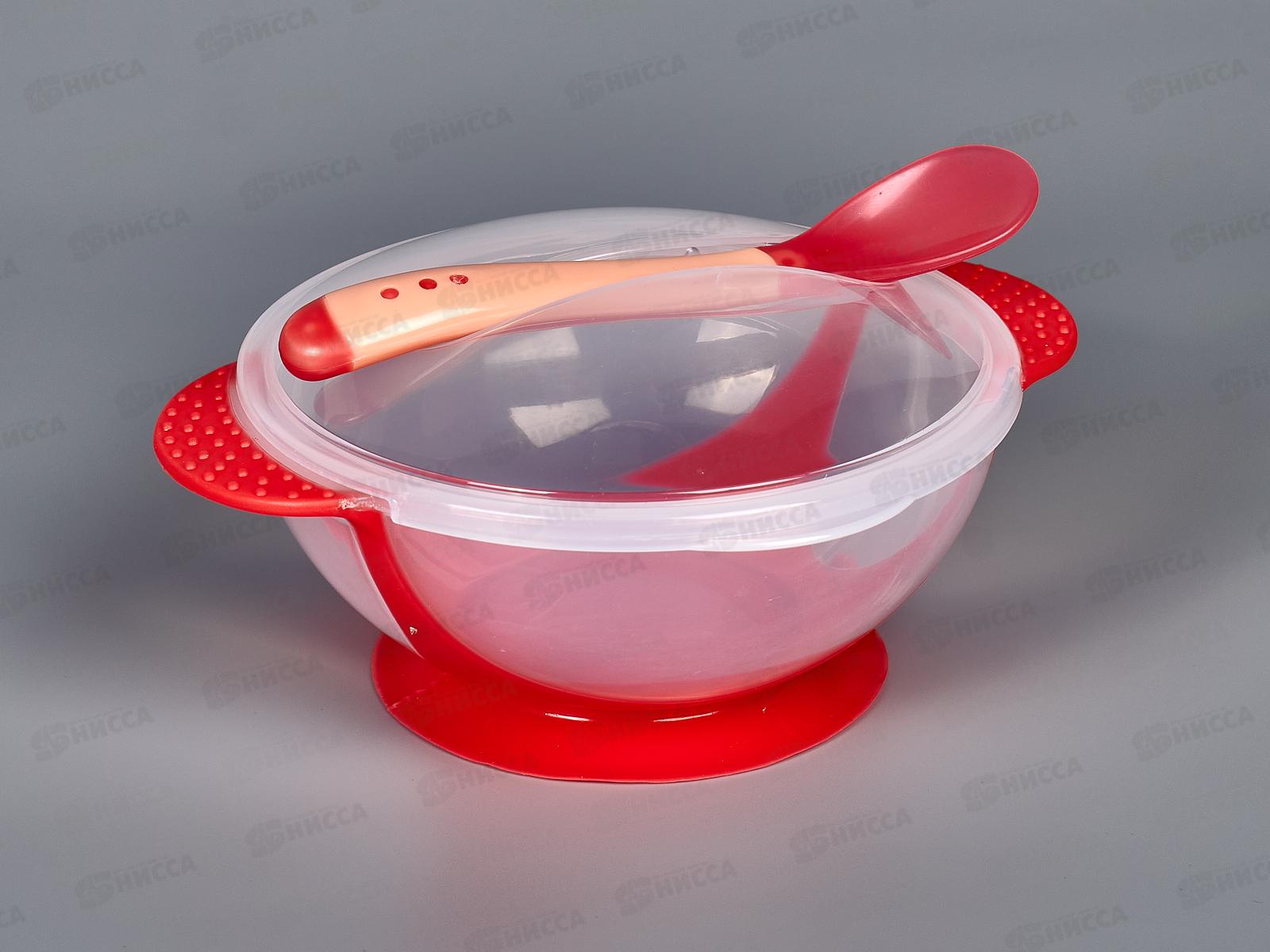 Тарелка на присоске с ложкой арт 138