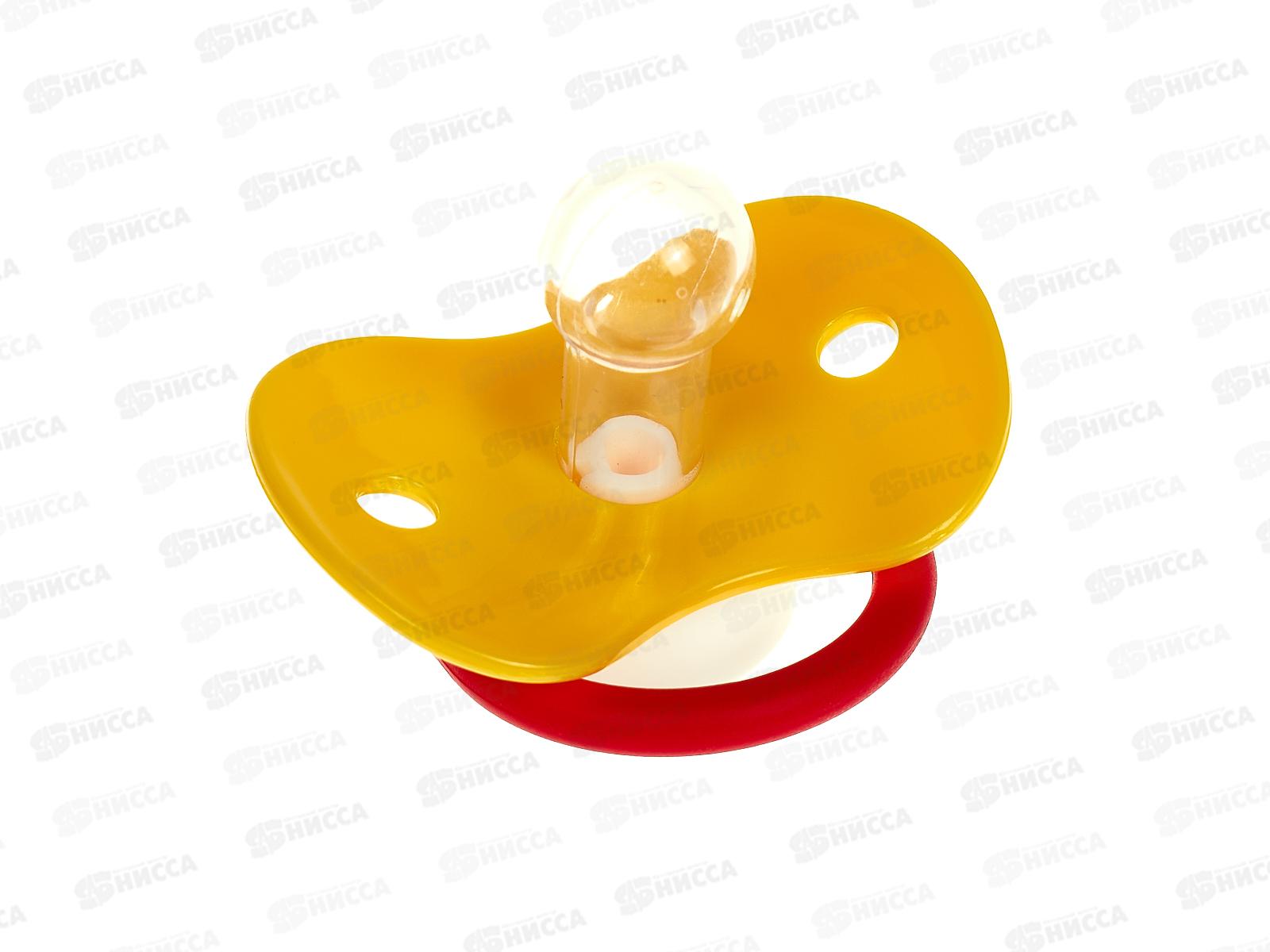 Пустышка силиконовая с кольцом круглая 6-18 арт 405