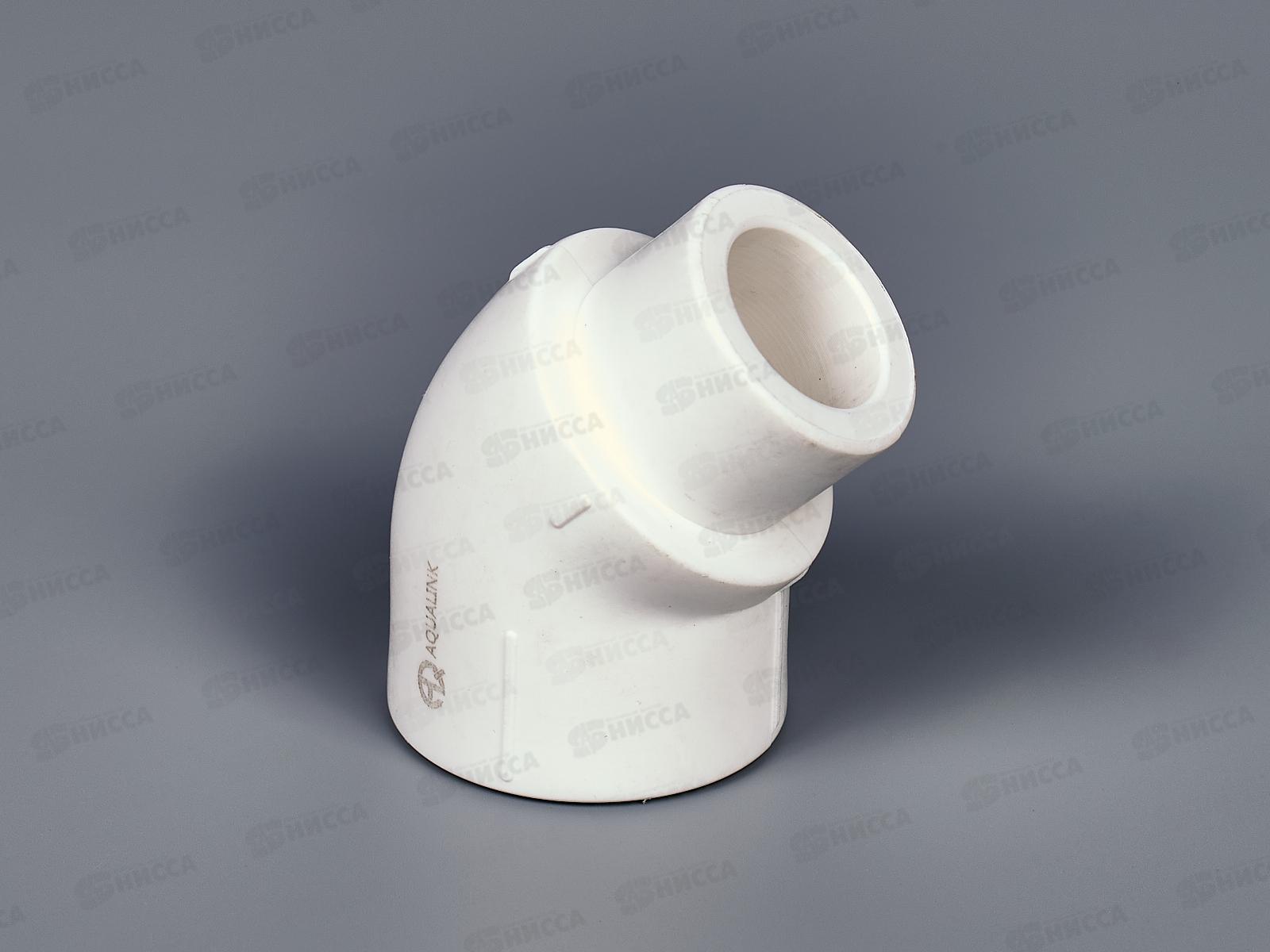 Угольник PP-R переходной 45° внутренний/наружний DN25*25 Aqualink, 3699 *50/300