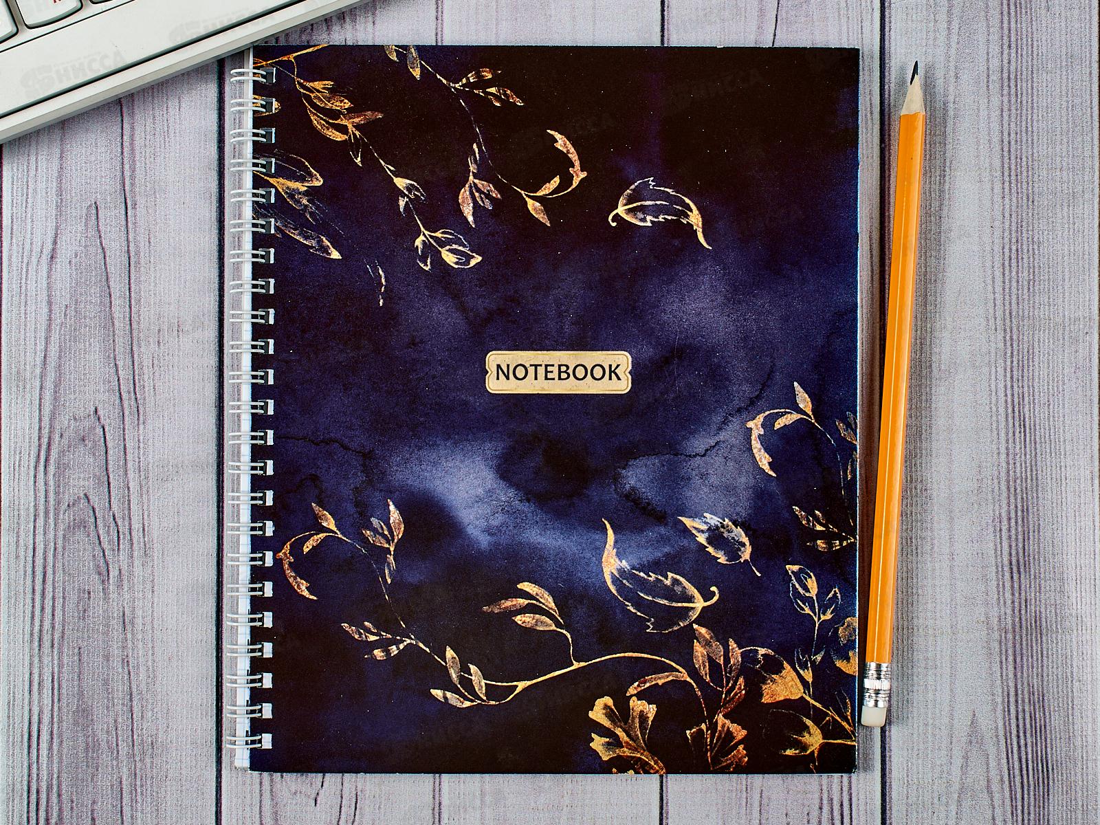 Тетрадь 48листов клетка ПЛН Gold Floral Pattern, греб., 3200-48 *30