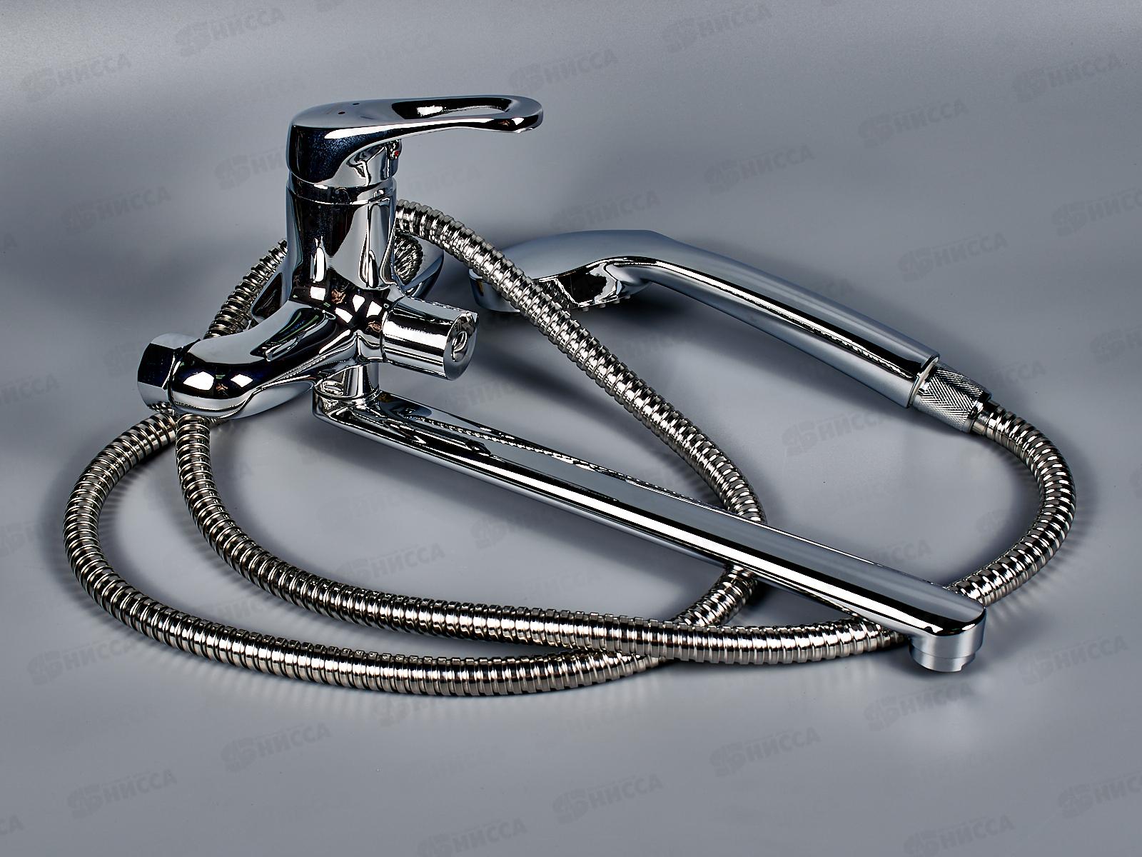 Смеситель для ванны длинный излив переключатель в корпусе, хром, MN2213