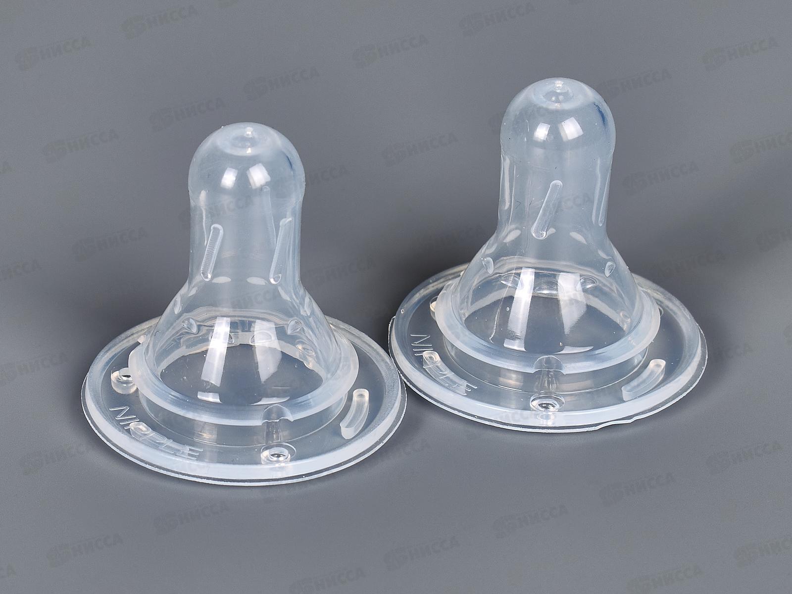 Соска силикон на бутылочку в футляре 2шт быстрый поток арт 506