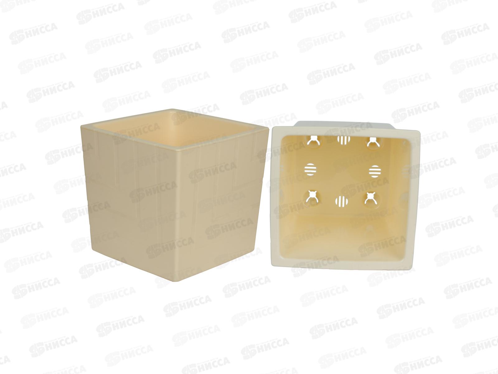 Горшок для цветов Квадро 13л Ванильный (с вкладкой) *3