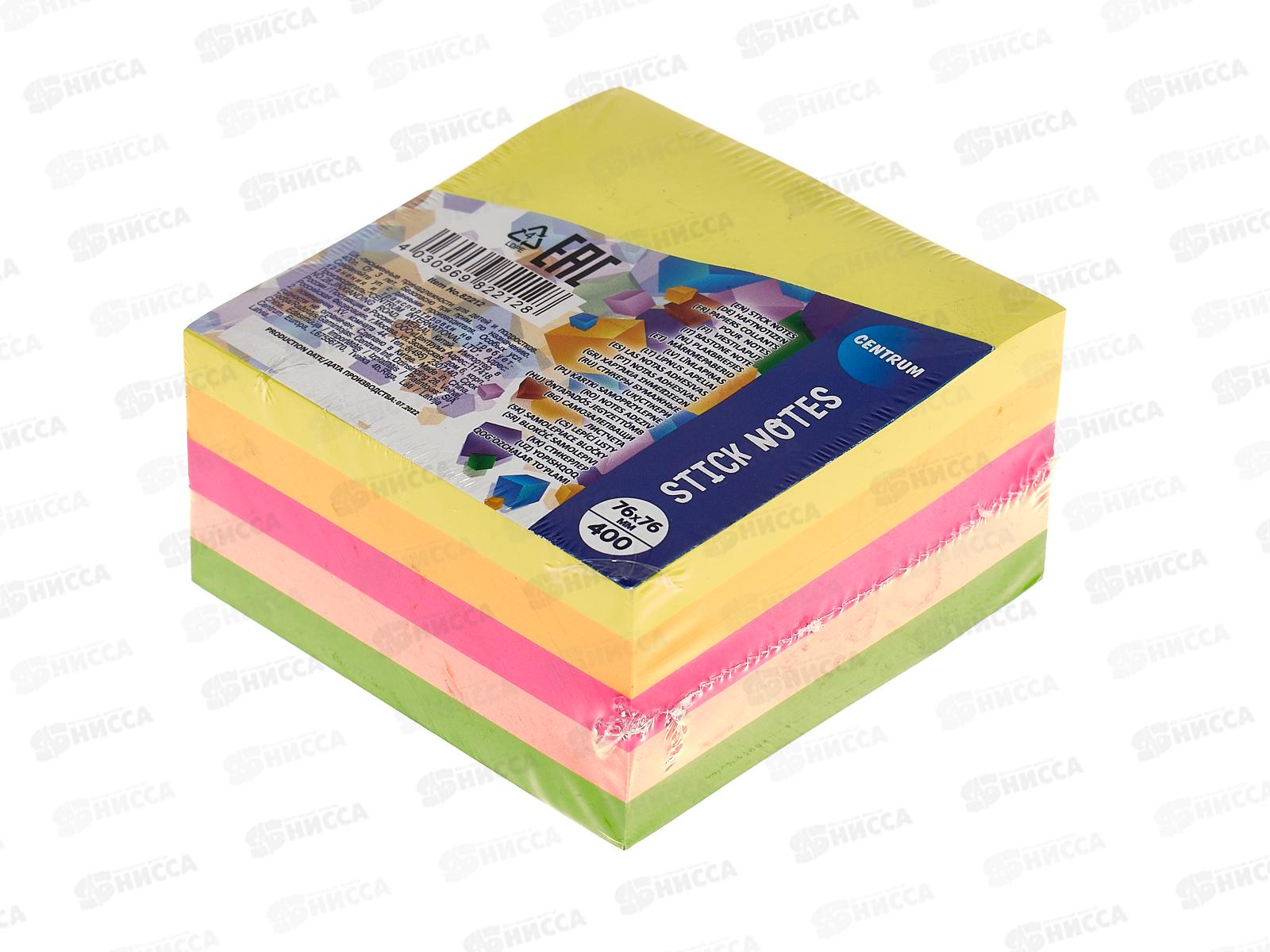 Блок липкий CENTRUM 76*76 неон, 400л. 82212*12
