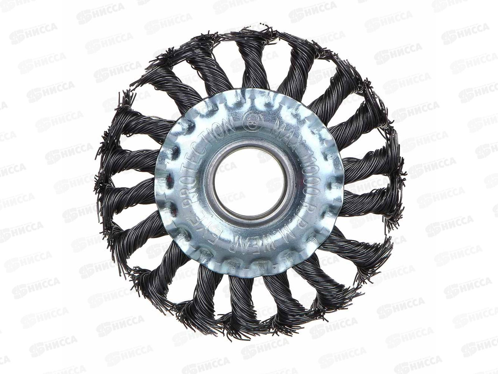 Щетка металлическая для УШМ 100мм/22мм (крученая, дисковая) Рокот 679-016 г