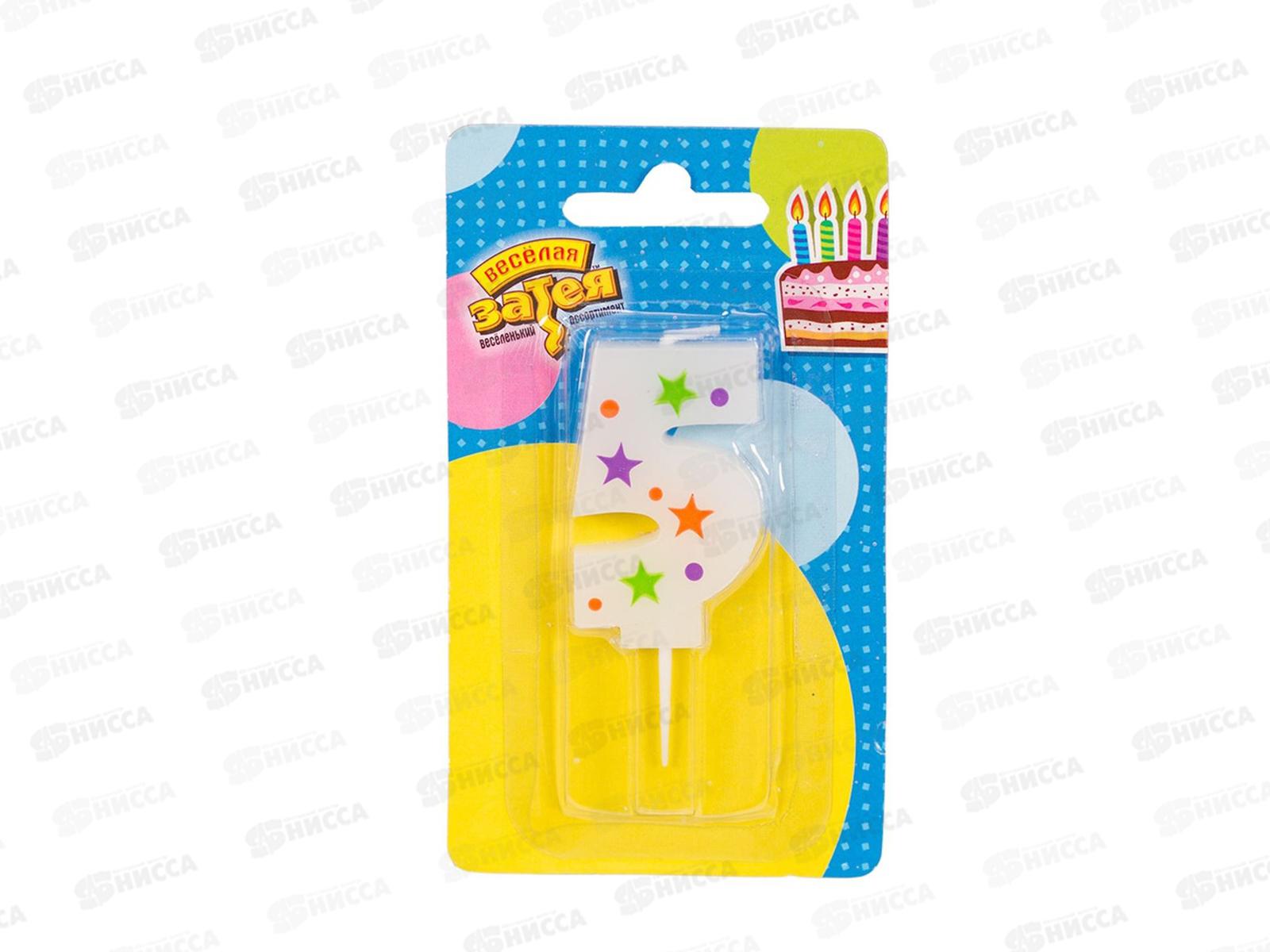 Свеча - цифра &quot5&quot Звезды 5см /V, 1502-4229