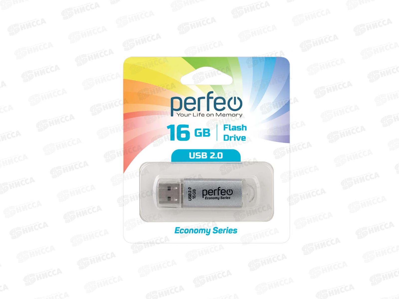 Флеш-карта Perfeo USB 16GB Е01 Silver economy series