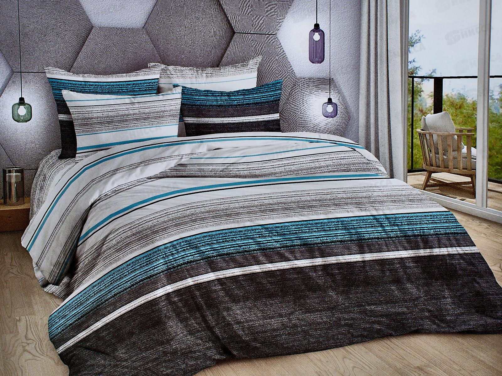 Комплект постельного белья 1.5спальный 215*150 бязь наб,пл125 Байкал