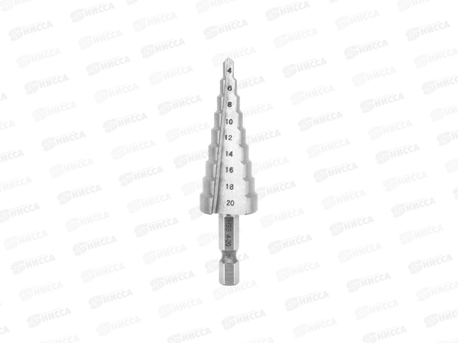 Сверло ступенчатое по металлу 4.0-20.0мм  76мм, KR-12-6601 *30