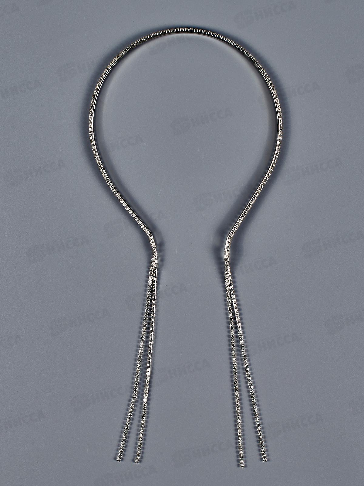 Ободок металл 2ряда,стразы+серьги №6822