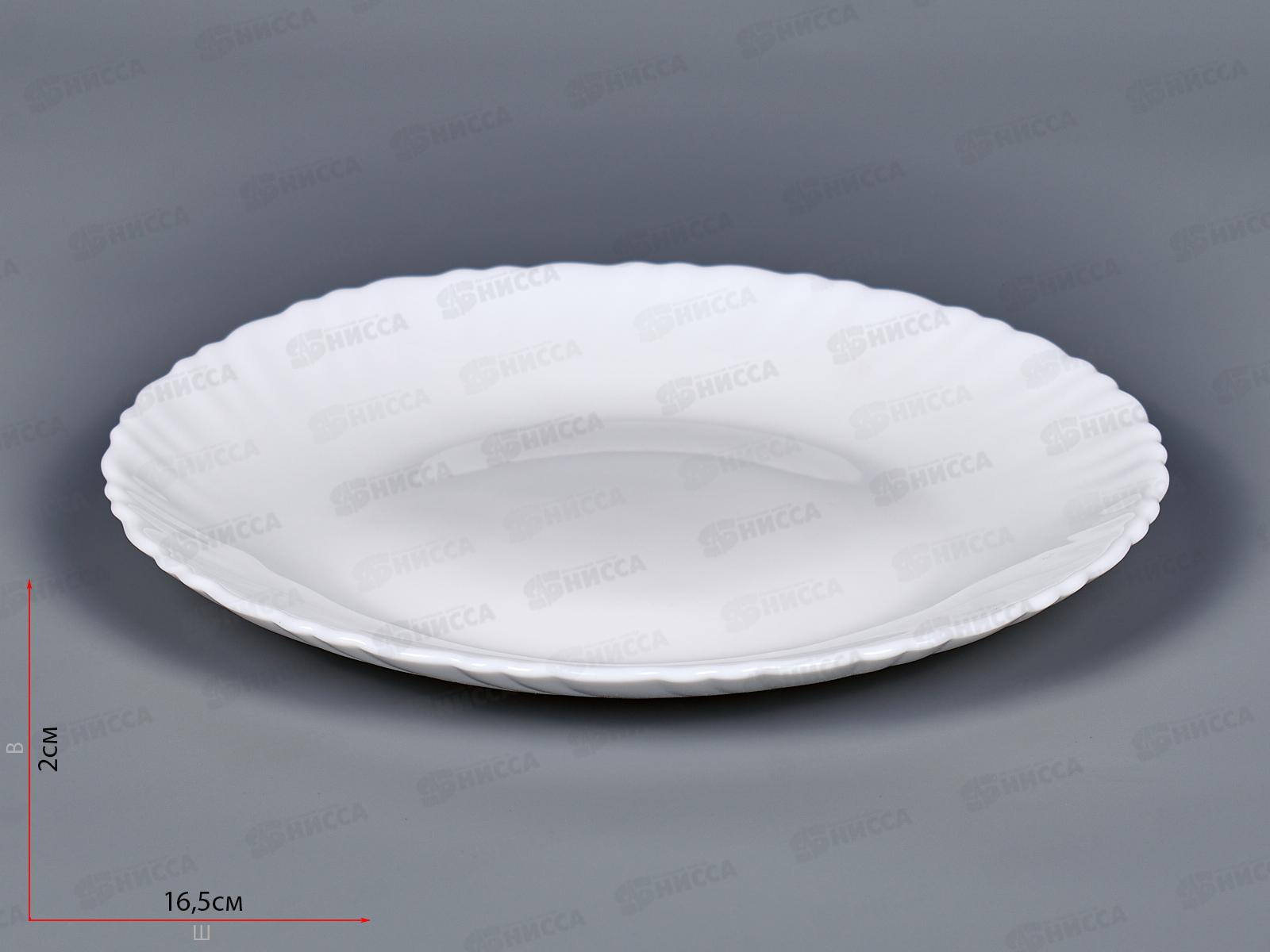 Тарелка плоская круглая d-16,5см (6/96) 100бел-твч6,5 Белье