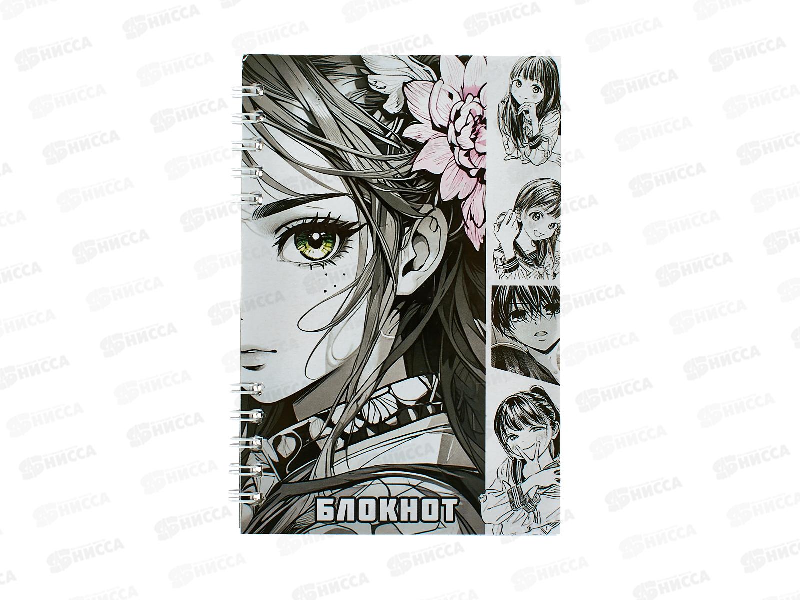 Блокнот 80л ПГС Аниме, 100*150, глит., греб. *12