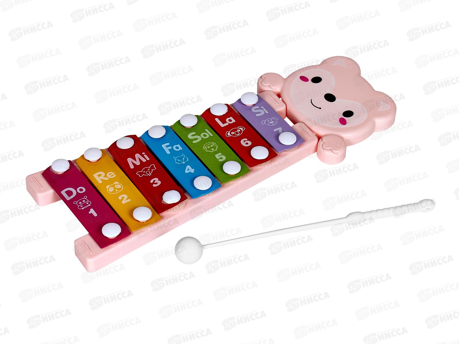 Ксилофон-7 тонов, палочка, 1877207 в пакете 9,5*25,5*2см