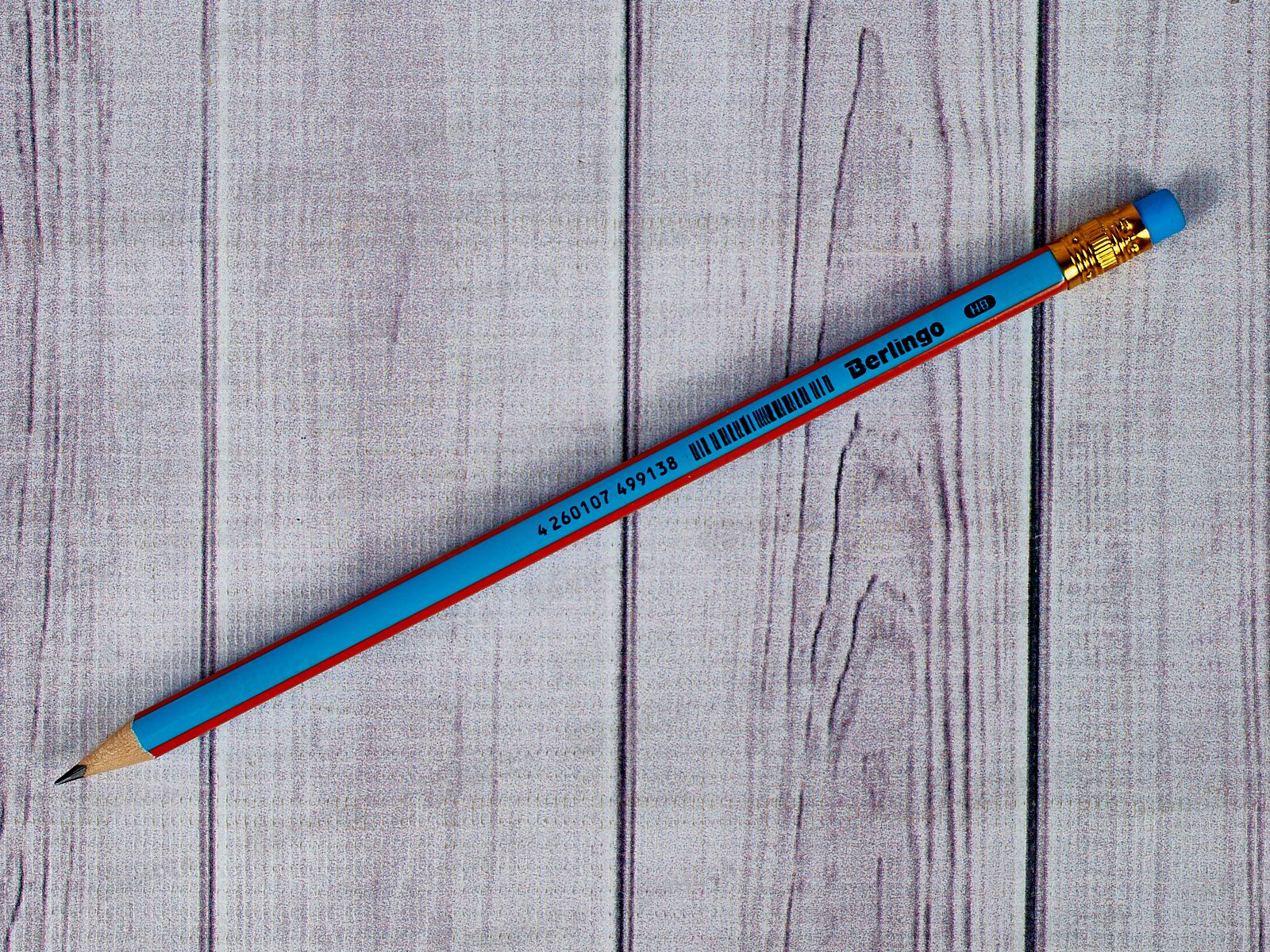 Карандаш чернографитный с ластиком Berlingo Fuze  HB заточ, ВР00865*72