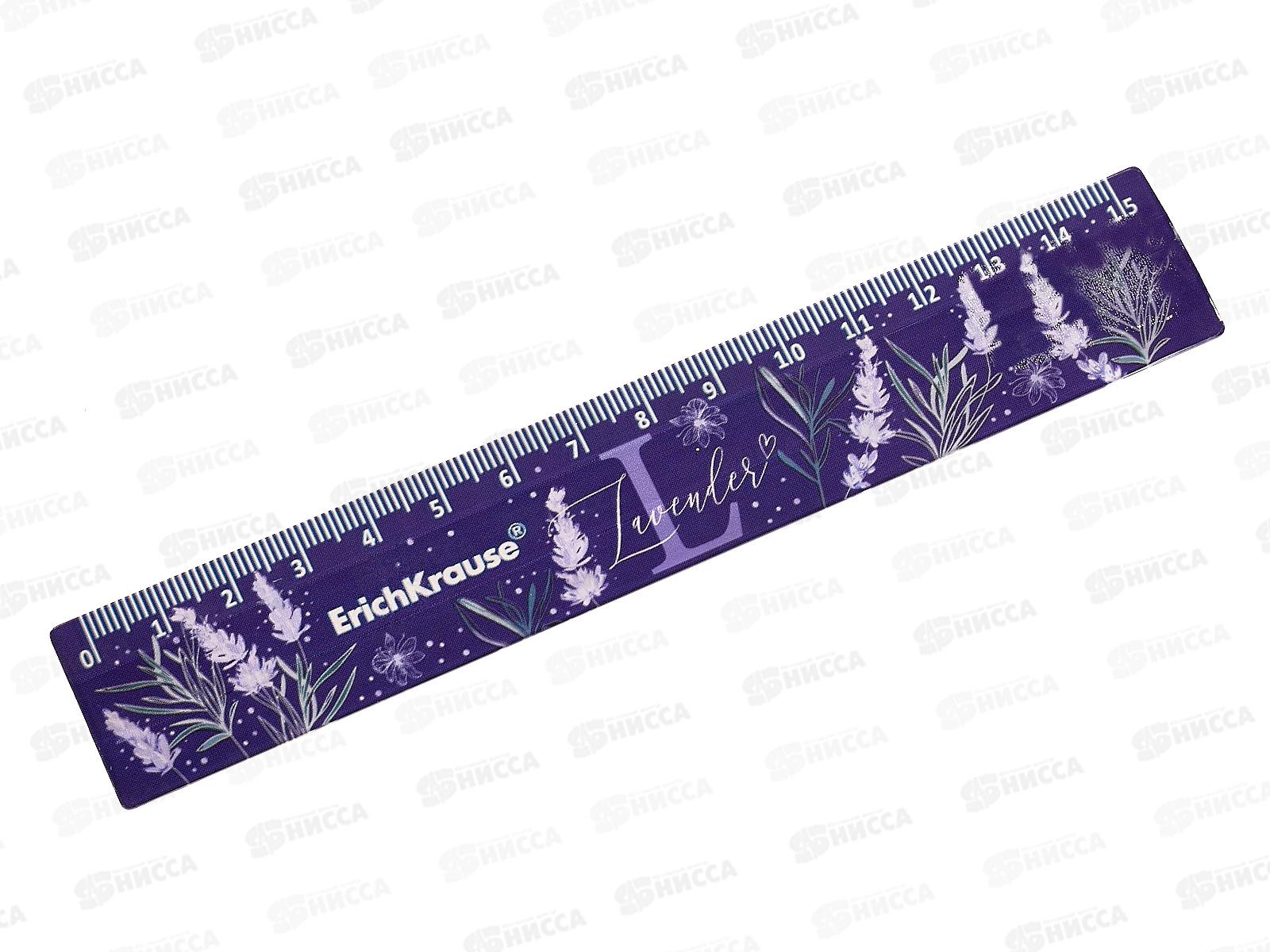 Линейка 15см EK пластиковая,Lavender  57837