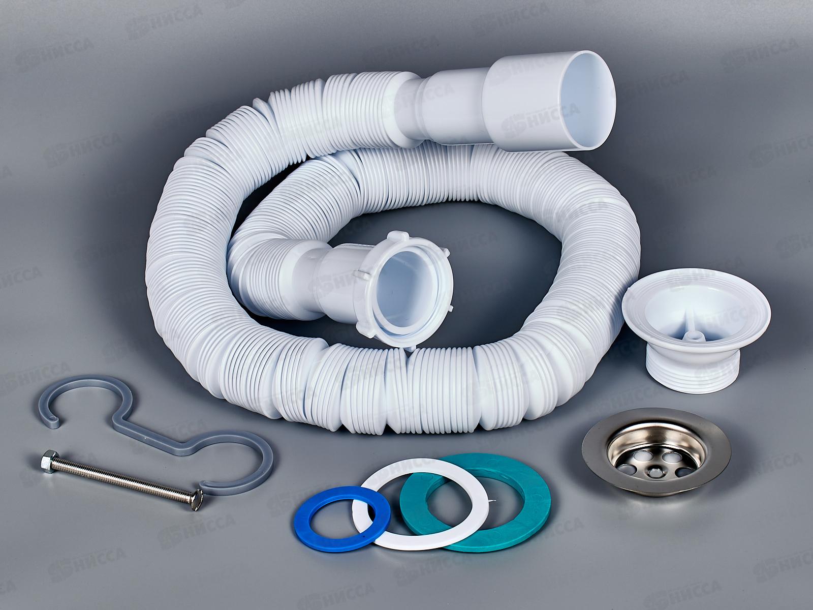 Гофросифон 1 1/2&quotх40/50 удлиненный с металлической решеткой, F133 *30