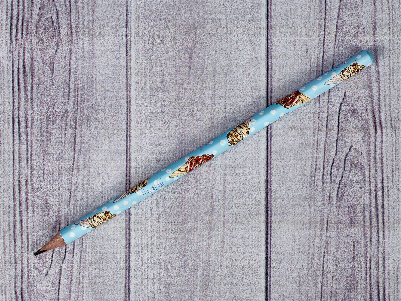 Карандаш чернографитный Happy Graphix Мороженое Сахарный рожок НВ,21-0030/53*50/300