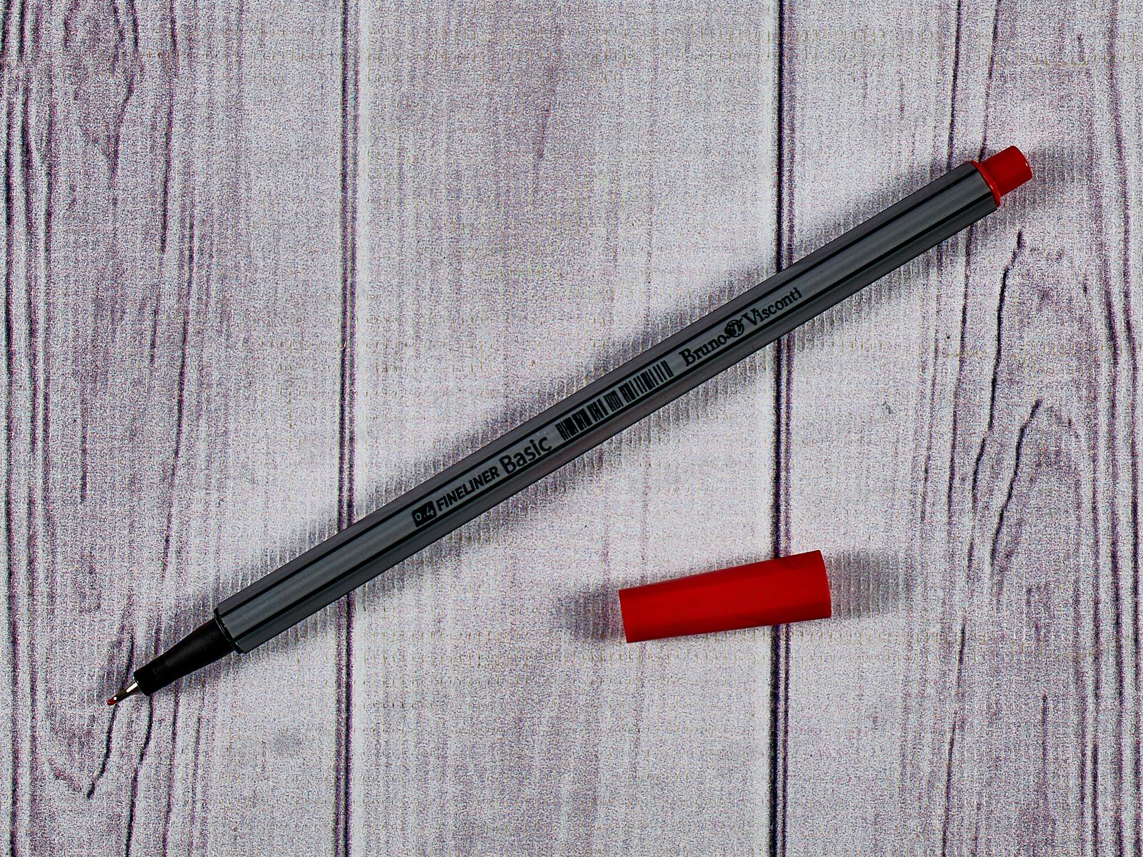 Ручка капиллярная Basic 0.4 красная,36-0009*50