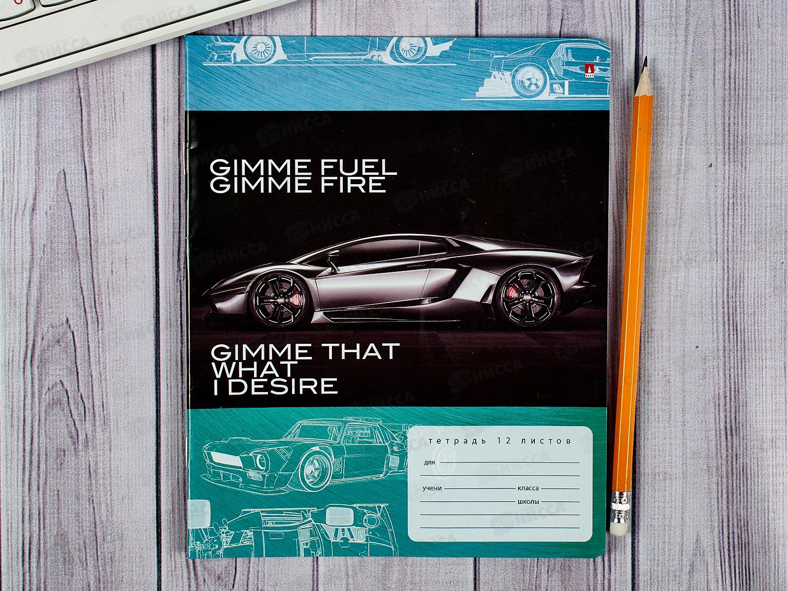 Тетрадь 12листов клетка АЛЬТ Форсаж,7-12-474/1*10/220