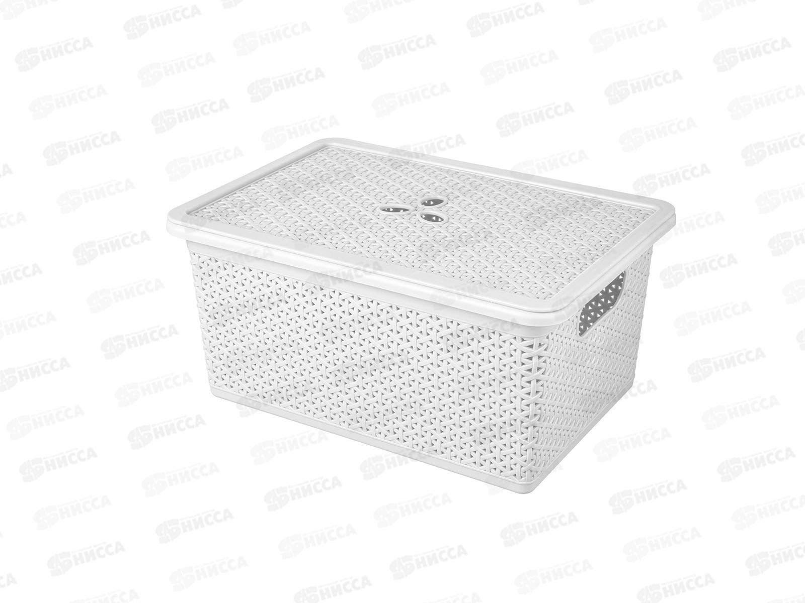 Корзина 15л &quotWenge&quot 398*273*177мм с крышкой светло-серый 221305921/03