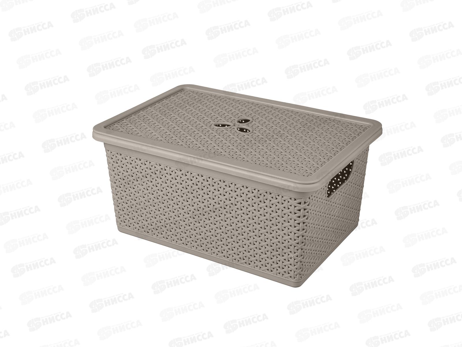 Корзина 15л &quotWenge&quot 398*273*177мм с крышкой серый 221305935/04